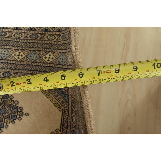 Bokhara Jaldar Rug 5’2” X 8’2” Beige Wool Tribal Hand-Knotted Oriental Carpet For Sale - Image 10 of 12