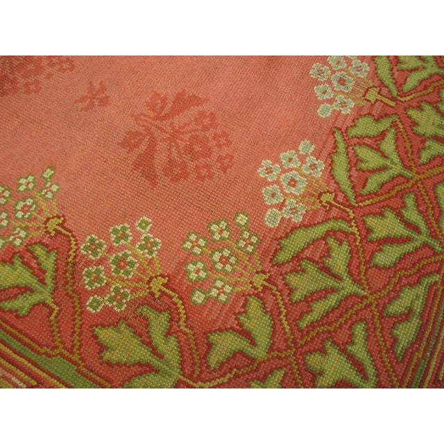 Early 20th Century Lovely Pink Color With Florid Design in a Art Nouveau Style Antique Donegal Rug For Sale - Image 5 of 6