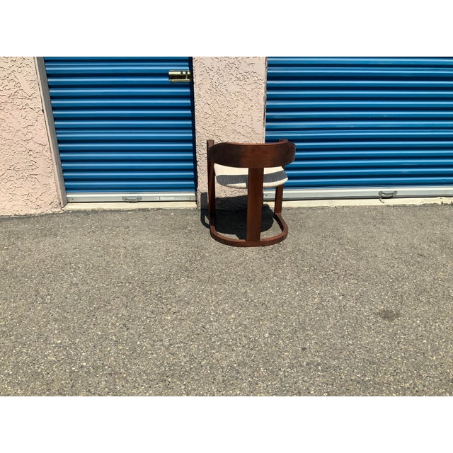 Solid Mahogany dining chair in manner of Onassis Chair by Karl Springer Mid-Century Modern. The chair is in good...