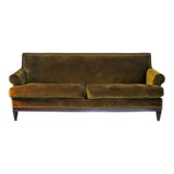 Vintage Velvet Sofa • Classic Custom Upholstered For Sale