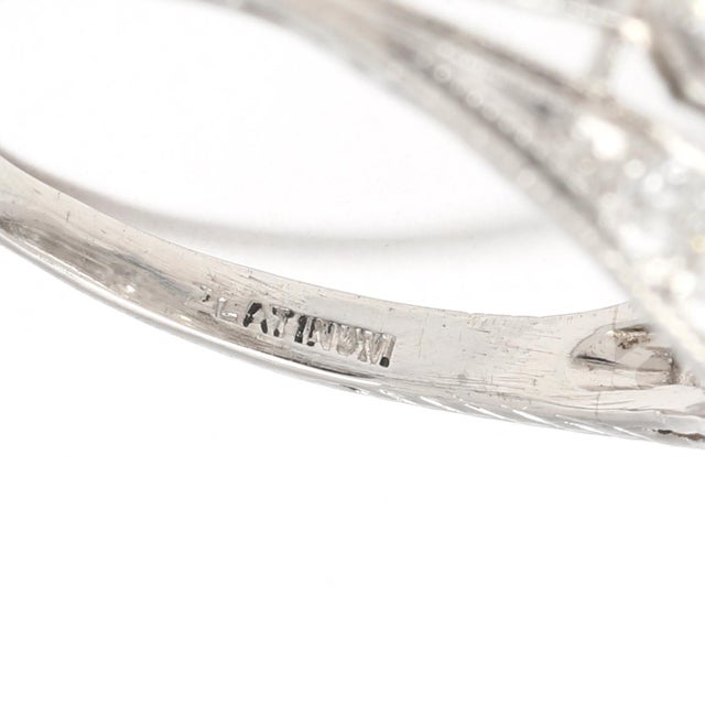 1920s Art Deco 1.28ctw Diamond Dome Ring, Platinum, Ring Size 7.75 For Sale - Image 4 of 6