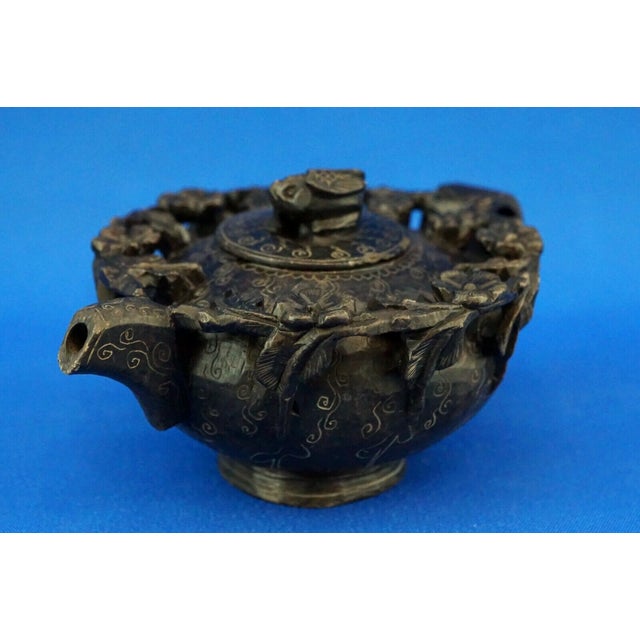 Stone Black Jadeite Jade-Like Hard Stone Teapot For Sale - Image 7 of 18