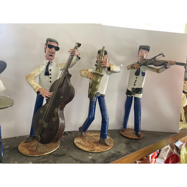 Metal Vintage Jazz Band Figurines in Hand-Wrought Iron, 1950s, Set of 10 For Sale - Image 7 of 18