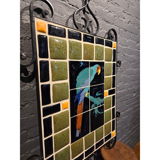 Catalina & Malibu Tile Mosaic W/ Parrot Bird Motif -Framed in Wrought Iron For Sale - Image 13 of 15