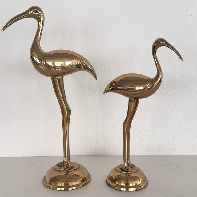 Vintage Italian Brass Cranes, 1970s, Set of 2 For Sale - Image 9 of 13
