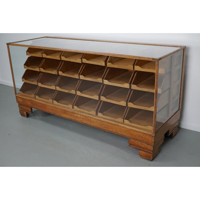 1920s Antique British Oak Haberdashery Cabinet, 1930s For Sale - Image 5 of 18