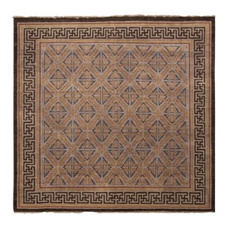 Rug & Kilim Classic Style Rug in Beige-Brown Geometric Pattern, 6x9 For Sale