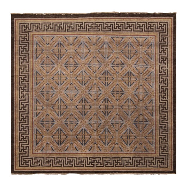 Rug & Kilim Classic Style Rug in Beige-Brown Geometric Pattern, 6x9 For Sale