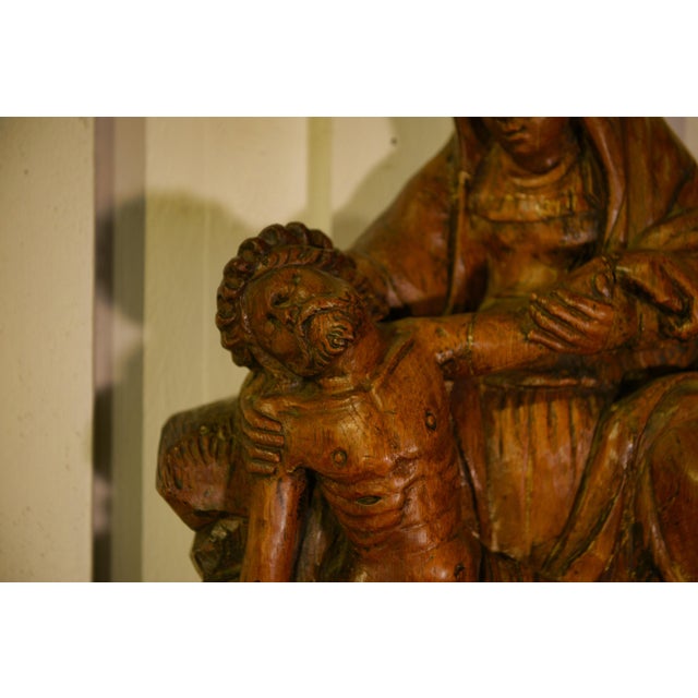 18th Century French Carved Oak Pietà For Sale - Image 4 of 8