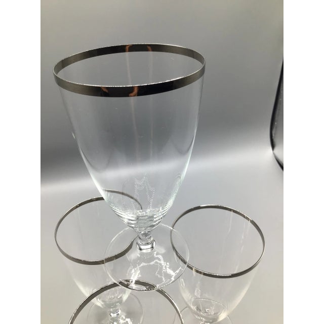 Platinum Rim Stemmed Water Glasses West Germany 1940s - Set of 4 For Sale - Image 10 of 12