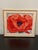 Beautifully stitched vintage needlepoint. The large poppy is done in rich shades of salmon, orange and vivid burnt orange...