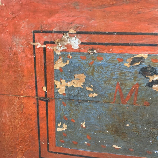 Antique Folk Art Primitive Hand Painted Carved Bed With Swan Carvings For Sale - Image 11 of 12