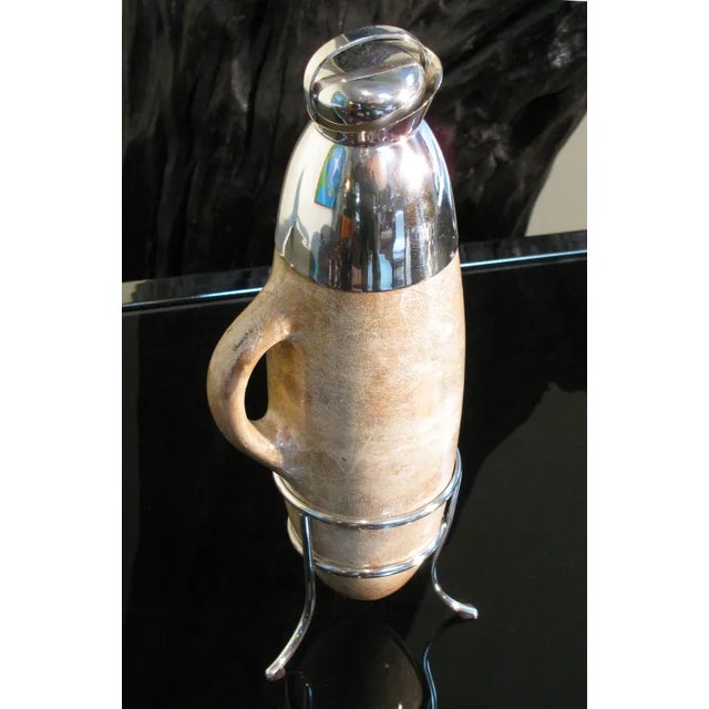 Aldo Tura Vintage Aldo Tura Lacquered Goatskin Carafe on Stand For Sale - Image 4 of 8