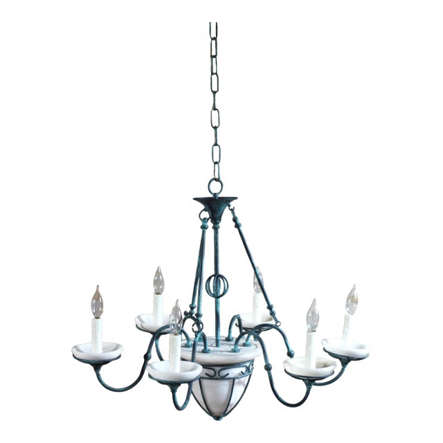 1980s-90s Alabaster Chandelier - Hanging Chandelier For Sale