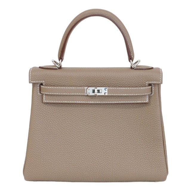 Hermès Kelly 25 Etoupe Togo Palladium Hardware 2024 For Sale