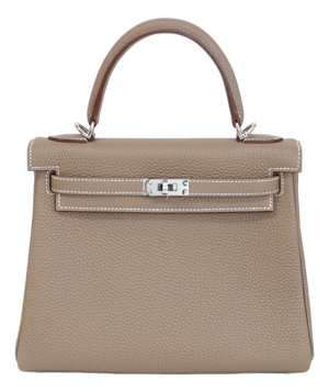 Hermès Kelly 25 Etoupe Togo Palladium Hardware 2024