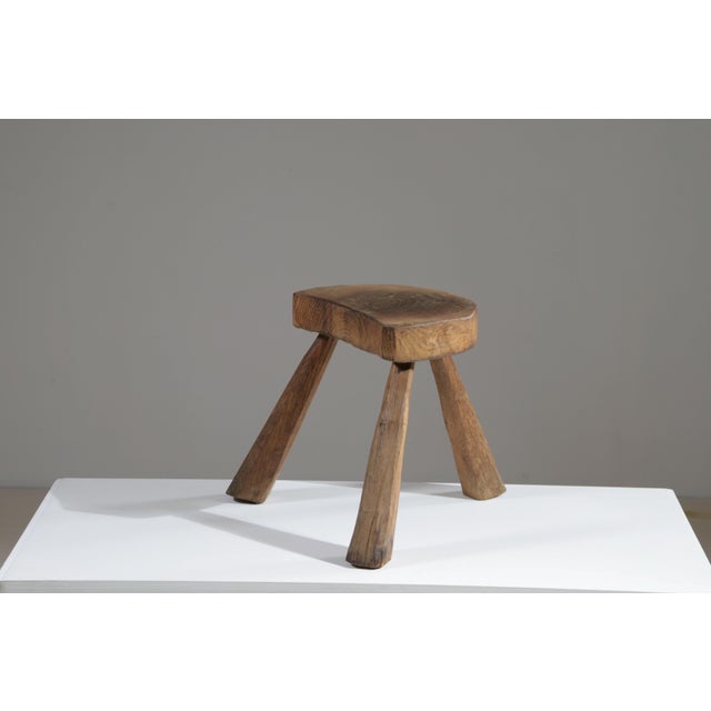 1950s Brutalist Tripod Stool, France, 1950s For Sale - Image 5 of 11
