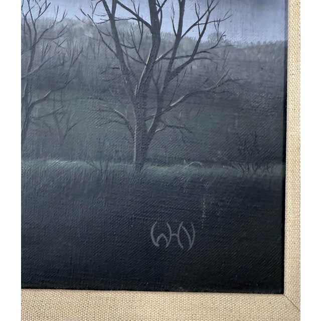 Original Oil Painting of Moon at Dusk Landscape For Sale - Image 4 of 6