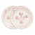 Casa Nuno Pink and White Dinner Plates, 3 Flowers/Shells, Set of 2 For Sale