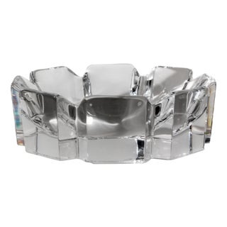 Corona Bowl in Lead Crystal by Lars Hellsten for Orrefors, Sweden, 1970 For Sale