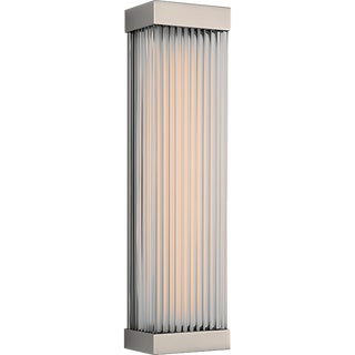 Chapman & Myers for Visual Comfort Signature Vance 14" Sconce in Polished Nickel with Clear Glass Rods For Sale