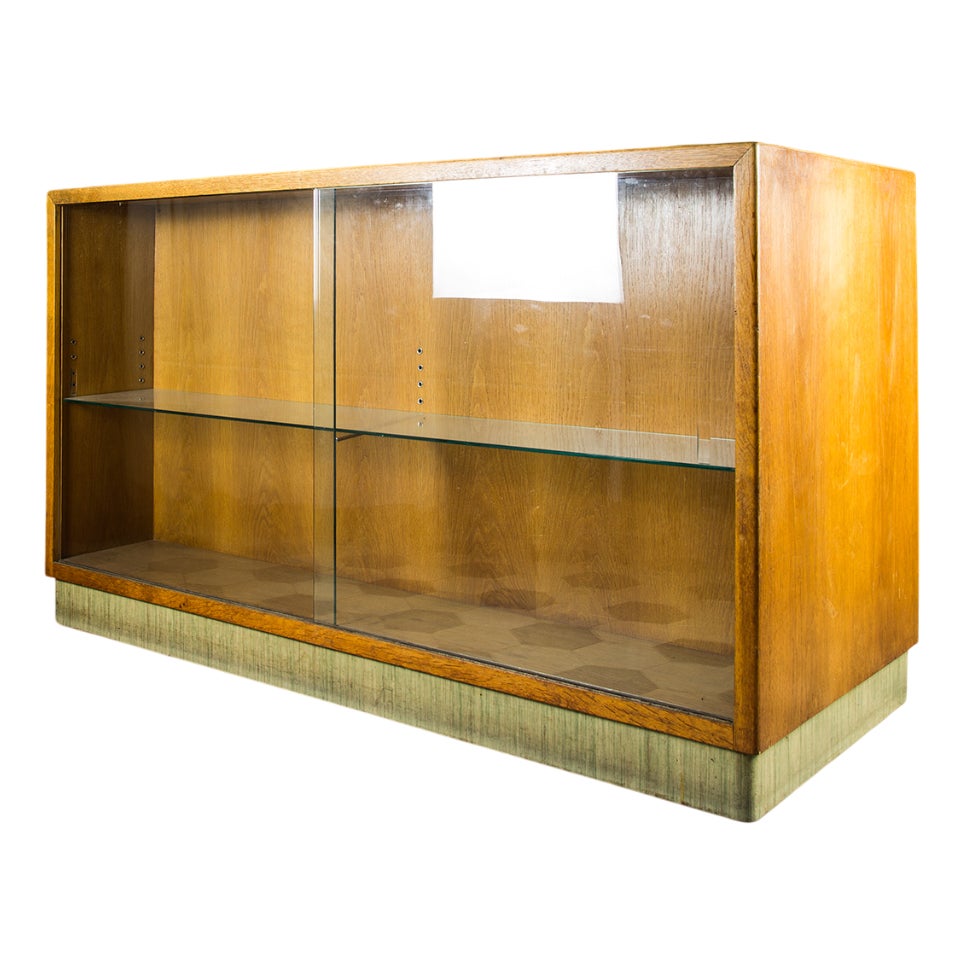 Mid-Century Shop Counter with Glass Display Case and Rear Drawer Units ...