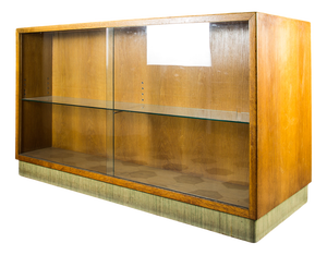Mid-Century Shop Counter with Glass Display Case and Rear Drawer Units, 1950s