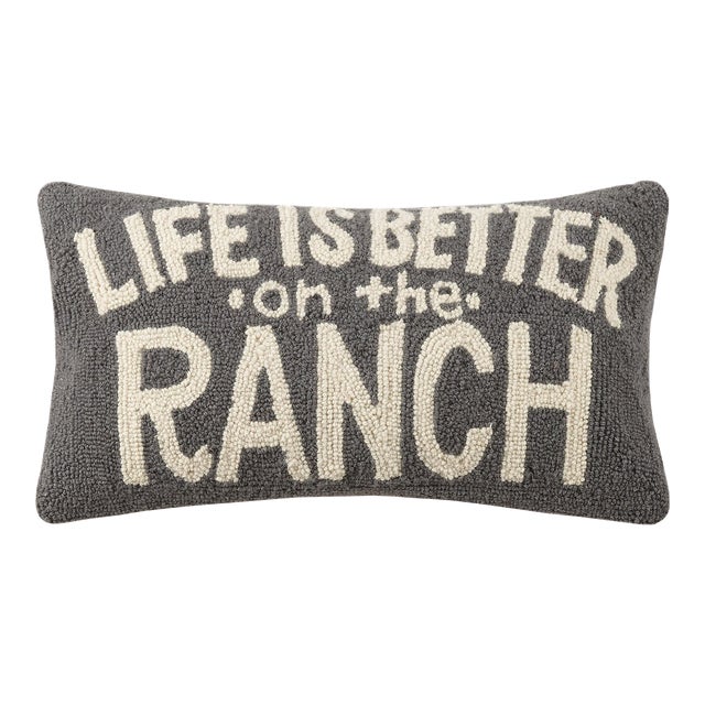 Life Is Better On The Ranch Hook Pillow, 22" x 12" For Sale