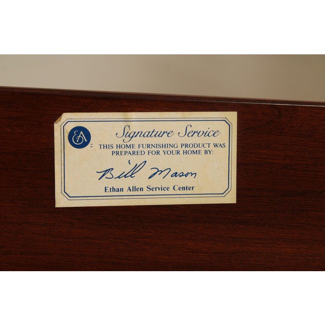 Ethan Allen 'Georgian Court' Cherry Rice Carved Queen Size Poster Bed For Sale - Image 16 of 18