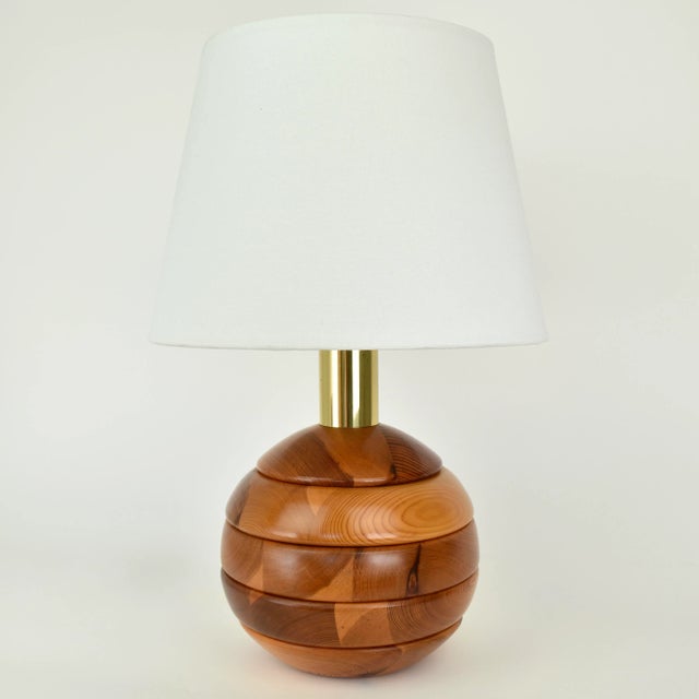 Mid-Century Modern Modernist Pine Wood Table Light, 1970s For Sale - Image 3 of 11