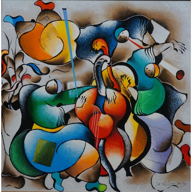 Wood David Schluss Symphonic Jazz Orchestra Artist Proof Abstract Serigraph For Sale - Image 7 of 12