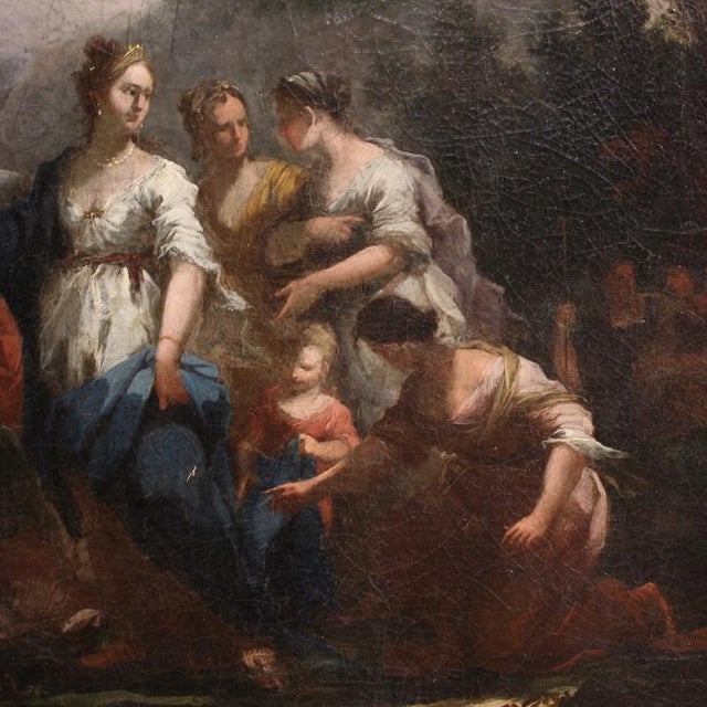Venetian School, Moses Saved from the Waters, 1730, Oil on Canvas For Sale - Image 10 of 16