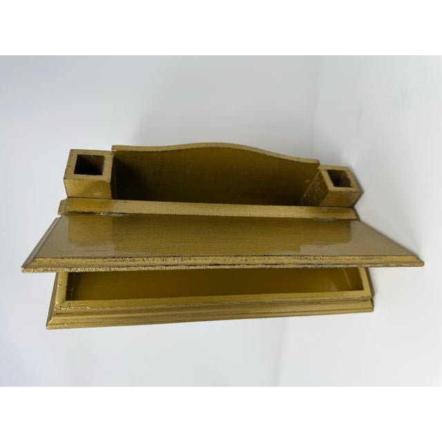 Vintage Italian Handcrafted Giltwood Desk Stationery Organize For Sale - Image 9 of 12