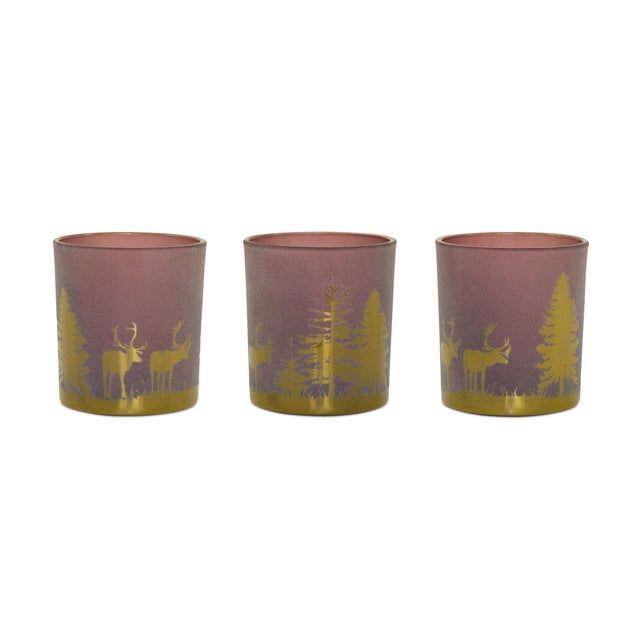 Celebrate the magic of the season with this charming set of Winter Forest Votive Holders. Featuring three unique woodland...