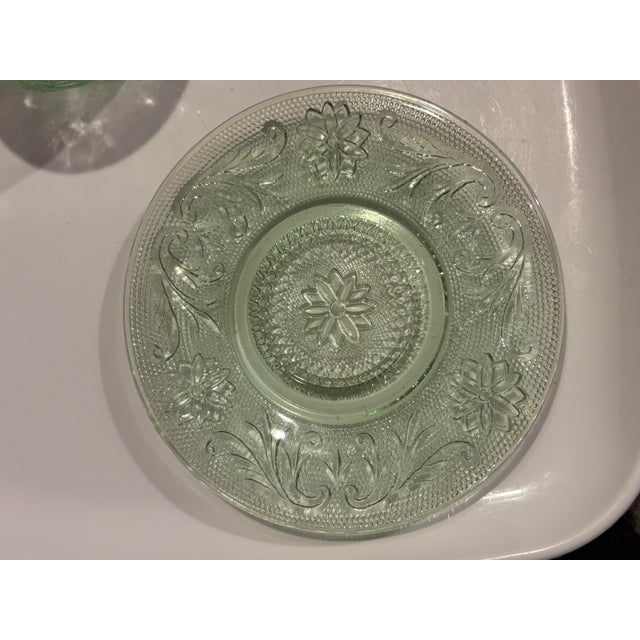 1980s Chantilly Green Cup and Saucer Set Made by Indiana Glass - Set of 4 For Sale - Image 11 of 12
