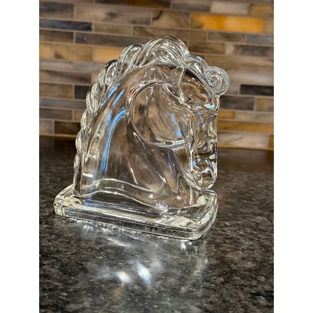 1940’s Horse Equestrian Bookend Paperweight Federal Glass For Sale - Image 9 of 11