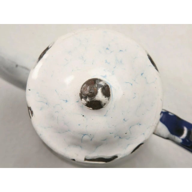 Vintage Blue Enamelware Coffee Pot For Sale - Image 9 of 10