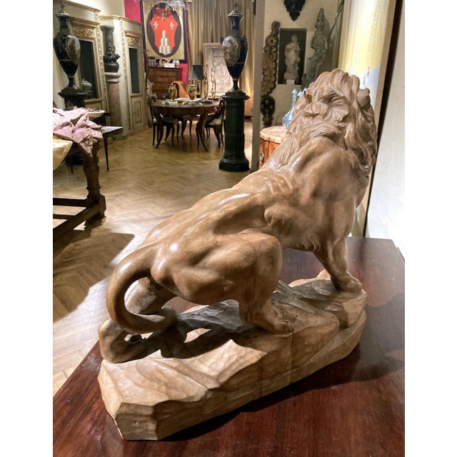 Italian Artist, Large Lion, 19th Century, Wood For Sale - Image 4 of 17