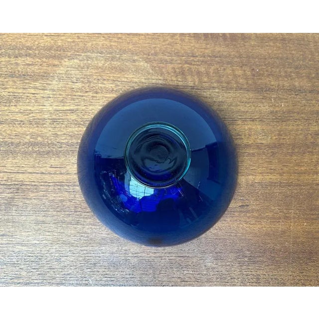 Blue Postmodern Danish Crystal Glass Bowl by Anja Kjaer for Royal Copenhagen For Sale - Image 8 of 11
