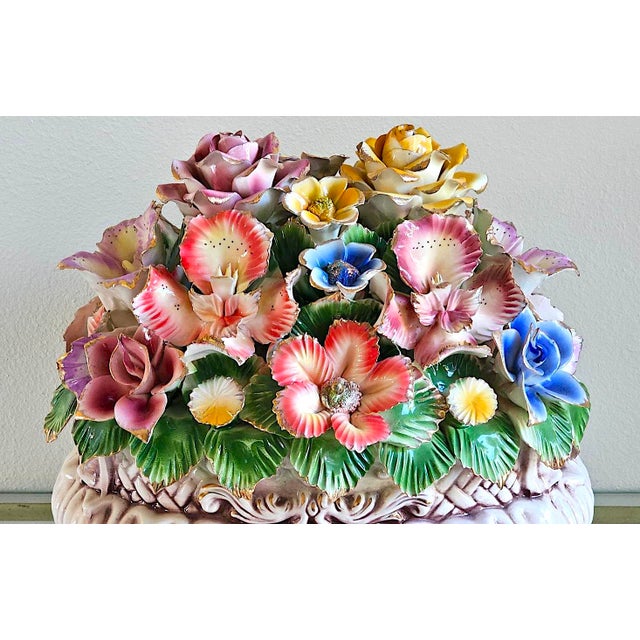Italian Vintage Italian Capodimonte-Style Porcelain Floral Centerpiece For Sale - Image 3 of 18