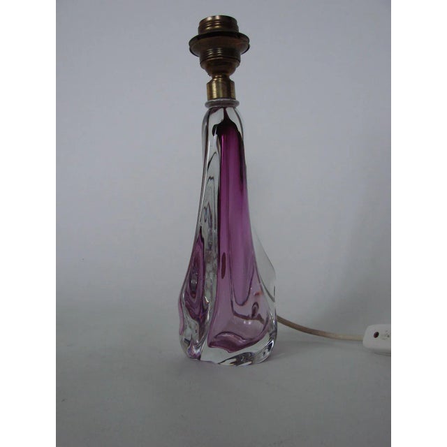 Glass Table Lamp from Val Saint Lambert, 1950s For Sale - Image 7 of 9