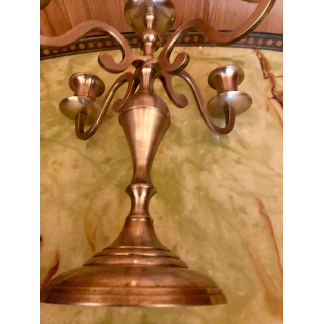 Baroque Candleholders in Brass, 1950s, Set of 5 For Sale - Image 4 of 8