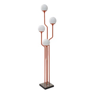 4-Light Floor Lamp in Glass and Metal from Reggiani, 1970s For Sale