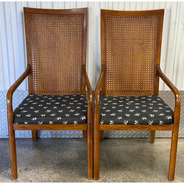 Wood Mid Century Drexel Heritage Cane Back Dining Chairs - Set of 6 For Sale - Image 7 of 12