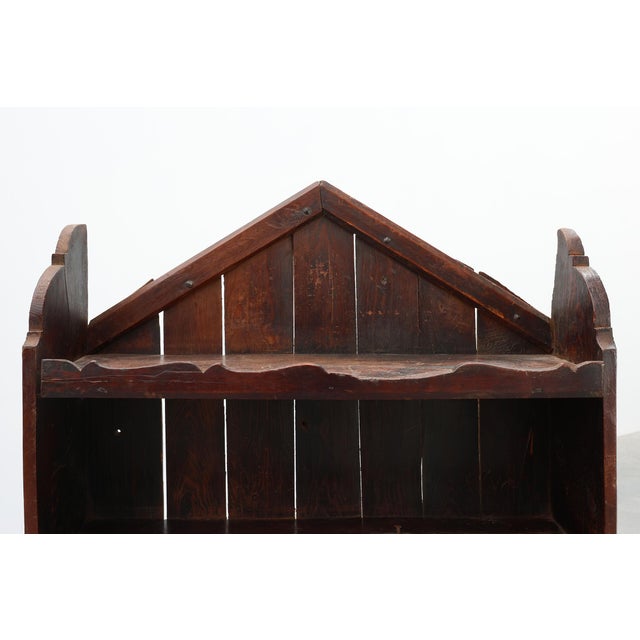 17th Century French Art Populaire Chestnut Cabinet with Gabled Top For Sale - Image 12 of 16