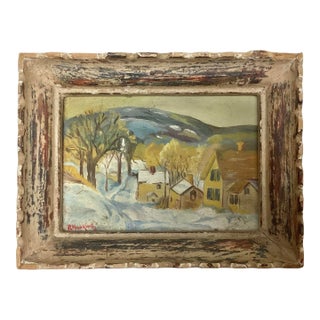 1940s Small Naïve Impressionist Snow Landscape Signed "R. Hankwitz" For Sale