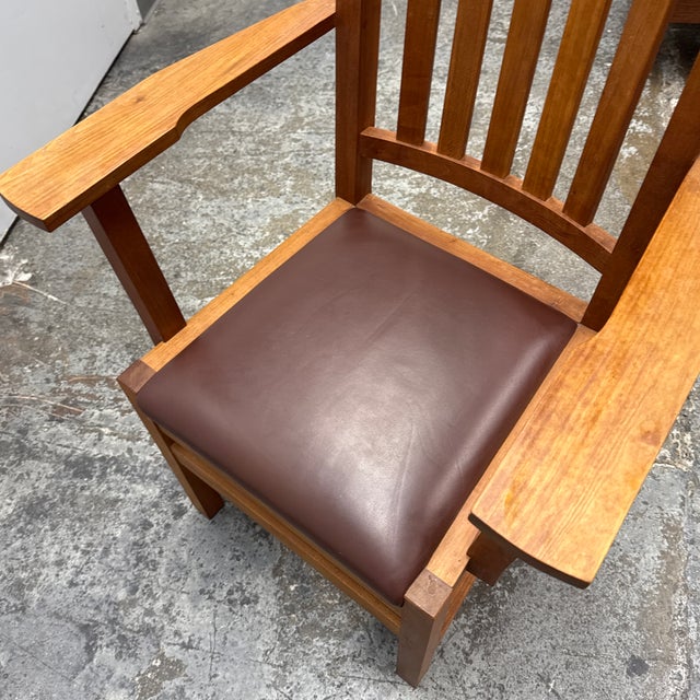 Thomas Moser Oak Armchair, Vintage For Sale - Image 11 of 12