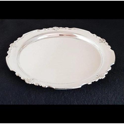 Elizabeth II Sterling Silver Salver from James Dixon & Sons, 1998 For Sale - Image 3 of 18