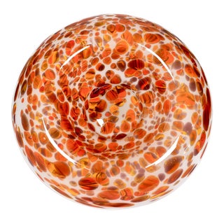 1970's Murano Murrine Orange Glass Bowl in the Manner of Riccardo Licata For Sale
