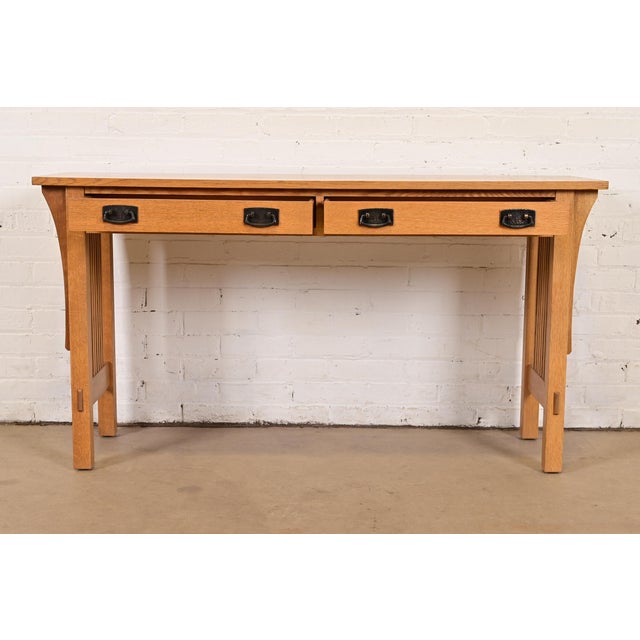 Late 20th Century Stickley Mission Oak Arts & Crafts Buffet Server or Console Table For Sale - Image 5 of 13
